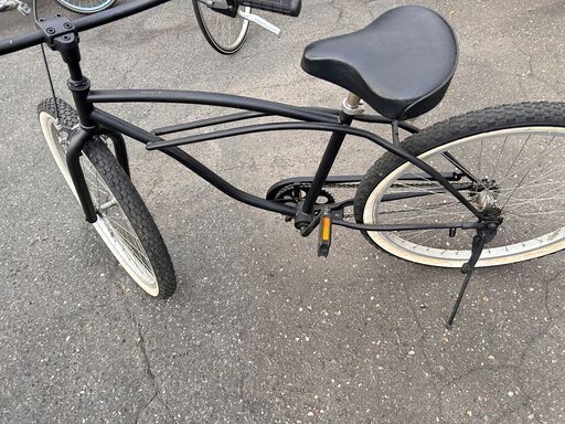 オールペイント済み ビーチクルーザー 自転車 26インチ マットブラック