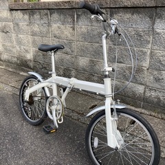 【20インチ折りたたみ】美品❗️超軽量❗️アルミフレーム　外装6段変速、泥除け付❗️リヤタイヤ新品❗️若林自転車　膳所店　SALE中❗️