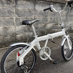 【20インチ折りたたみ】美品❗️超軽量❗️アルミフレーム　外装6段変速、泥除け付❗️リヤタイヤ新品❗️若林自転車　膳所店　SALE中❗️