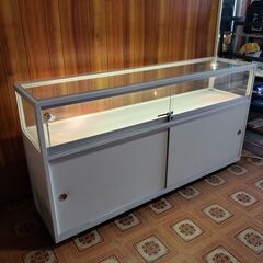 【岐阜市 手渡し限定】 レジカウンター ガラスショーケース 下段収納