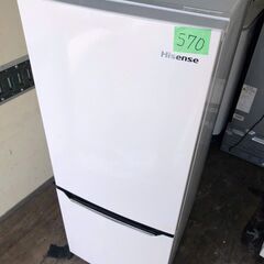 配送設置無料✨no 570🌈 2020年式 ハイセンス 冷蔵庫 幅48cm 150L パールホワイト HR-D15C 