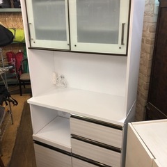 受け取り者決定しました。 キッチンボード スライド扉 レンジ台 食器棚