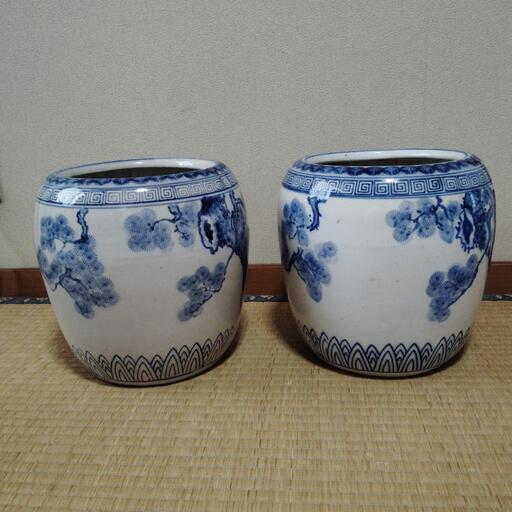 年代物 古伊万里 有田焼 染付け山水 25cm\n\n