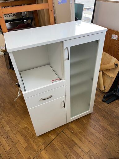 食器棚、キッチン収納 キッチンボード No.11235 ホワイト 食器棚 