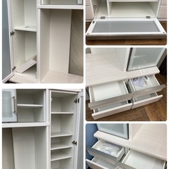 S743 ⭐ 展示品 NITORI 壁面テレビボード+サイドキャビネット2点 ポスティアNシリーズ 幅240cm