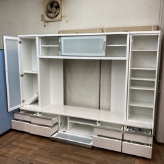 S743 ⭐ 展示品 NITORI 壁面テレビボード+サイドキャビネット2点 ポスティアNシリーズ 幅240cm