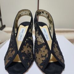 新品JIMMY CHOO ジミーチュウ レース オープントウパンプス ハイヒール