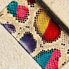 GUCCI マルチカラー ヘビ皮 長財布 本体 保存袋・箱付き