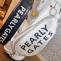 パーリーゲイツ エナメルキャディバッグ ホワイト 46インチ対応