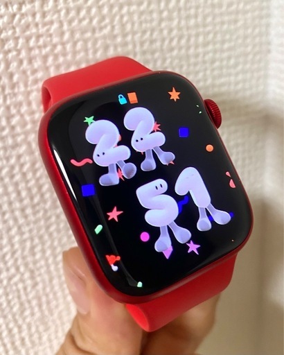 美品本体＆充電ケーブル》Apple Watch Series 8 45mm color RED (かる  