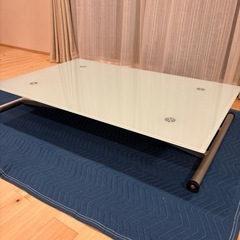 ガラストップ ダイニングテーブル 昇降タイプ