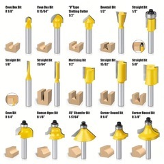 35ピース木工フライスカッターセット - 1/4インチシャンク、カーバイド 