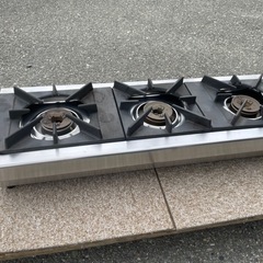 ■使用数回 美品 中古品 リンナイ 卓上３口コンロ RSB-306SV LPガス 2016年 738ｘ275ｘ151ｍｍ 動作問題なし■ □使用数回 美品 中古品 リンナイ 卓上3口コンロ RSB-306SV LP