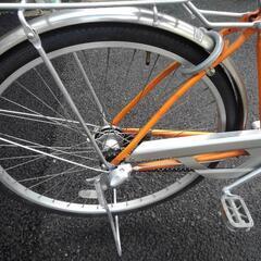 中古自転車3313 前後タイヤ新品！ 26インチ 3段ギヤ LEDオート