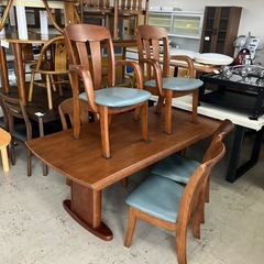 取引場所 南観音　I2410-743 6人掛ダイニングテーブルセット  バラ売り不可 汚れキズあり 取引場所 南観音 I2410-743 6人掛ダイニングテーブルセット バラ売り