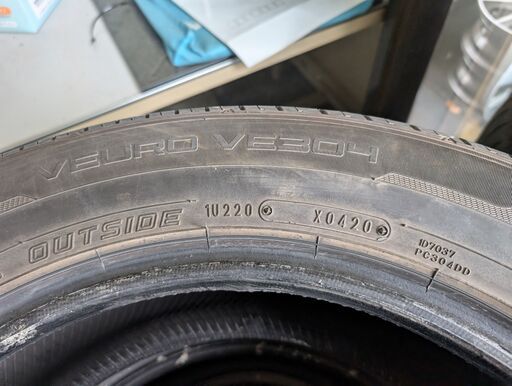 中古タイヤ 205/60R16 ダンロップ VEURO VE304 2020年製 2本セット