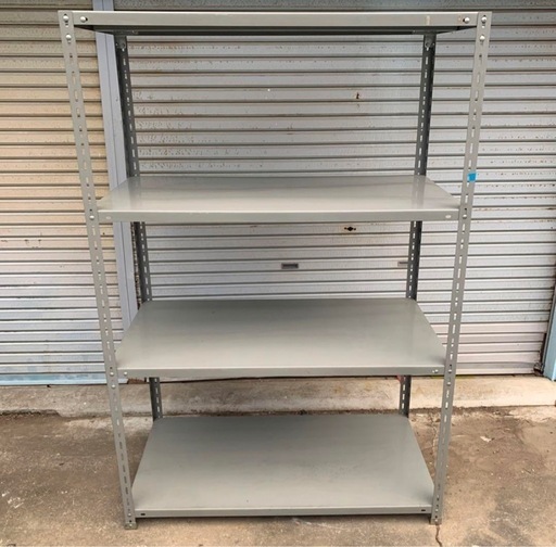 引き取り限定 埼玉県熊谷市 ⑤業務用スチールラック 4段 グレー 180cm