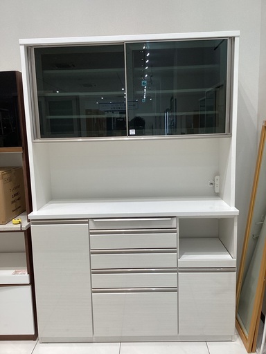18293 NITORI 2枚ガラス扉 キッチンボード ◇大阪市内・東大阪市他