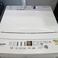 配送可【ハイセンス】5.5K洗濯機★2021年製　分解クリーニング済/6ヶ月保証付　管理番号12810