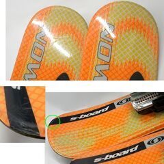 99cm ショートスキー サロモン 2点セット　板 s-board オレンジ　ビンディング 609　SALOMON ファンスキー　☆ PayPay(ペイペイ)決済可能 ☆ 札幌市 豊平区 平岸 平岸店