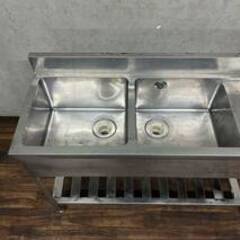 🔷🔶🔷WY14/51 ステンレス 2槽 シンク 流し台 2層 業務用 洗浄台 店舗用 厨房機器 飲食店 W1200×D450×H900cm🔷🔶🔷