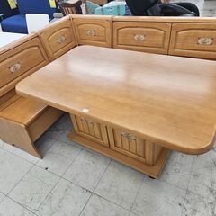 L字ベンチ ダイニングセット 幅(W)1380mm × 奥行(D)890mm × 高さ(H)
