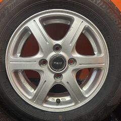 タイヤ走行短め【BS NEWNO 155/80R13】夏タイヤ【FEID 社外ホイール 13インチ 4.5J4HPCD100+35】ヴィッツ パッソ等　(VTF990) 