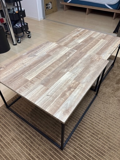 LOWYA センターテーブル LOWYAセンターテーブル正方形ストーン柄 収納