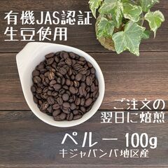 【オンライン決済・配送可】自家焙煎珈琲豆　ペルー産　100g　　...