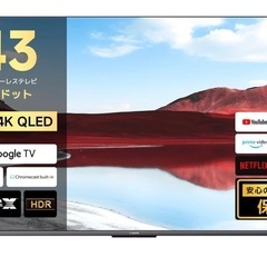 新品 液晶テレビ Xiaomi 4K QLED 量子ドット テレビ 43V型 Google TV