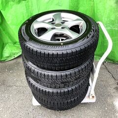 【恵那・ひまつぶし堂】ブリザックスタッドレスタイヤ/ホイール 4本組 165/65 R14 残8部山以上 \'23年製