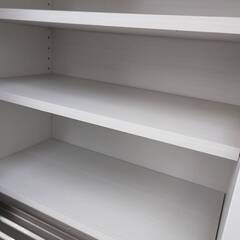 ホワイト レンジボード 収納 レンジ台 レンジボード キッチン収納 幅80cm エナメル 鏡面 国産