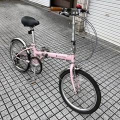 【20インチ折りたたみ】6段変速、泥除け付き❗️前タイヤ、変速、ブレーキワイヤー新品交換済み❗️若林自転車　膳所店　SALE中❗️
