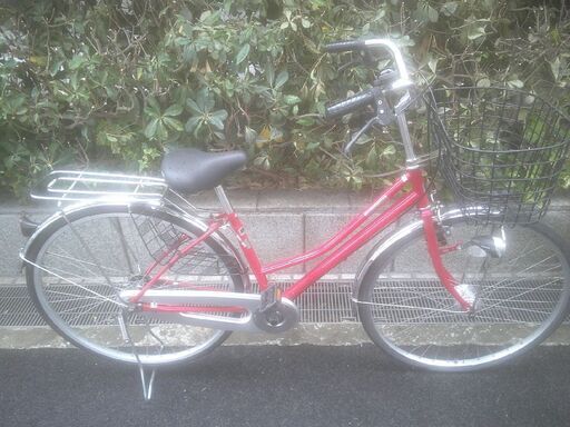 整備済み中古自転車 27インチ 税別￥9.980- LEDオートライト 軽快車 赤