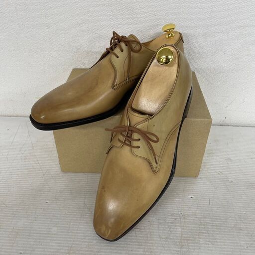 YANKO】 ヤンコ 革靴 プレーントゥ 外羽根式 ライトベージュ 8 1/2 J0520