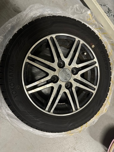 ホイール付きスタッドレスタイヤ4本セット 155/65R13 走行距離500km 