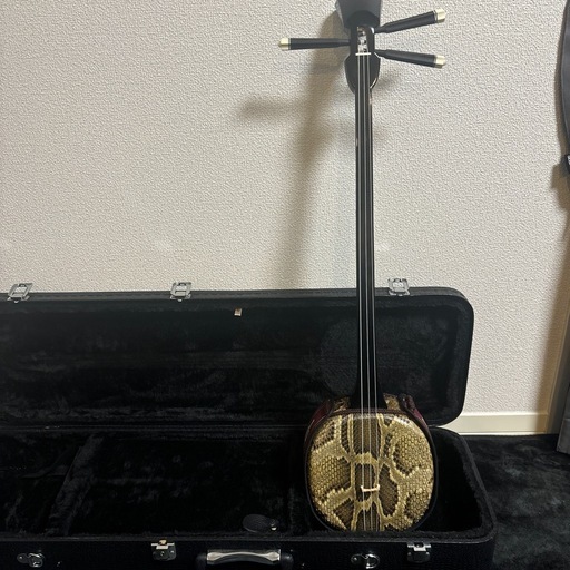 希少】 沖縄三味線 本革 蛇皮 3本弦 沖縄三味線 本蛇皮 ソフト