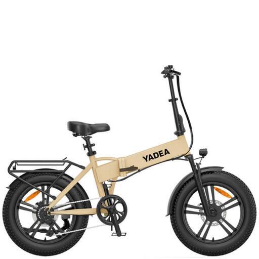楽天市場】YADEA 電動アシスト自転車 HNT-01 ベージュ 折りたたみ