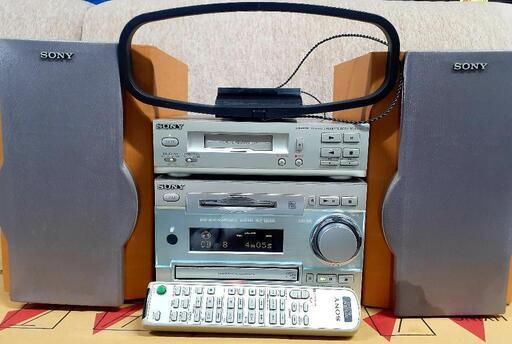 SONY　ミニコンポ　CD/MD＋カセット　スピーカー付き