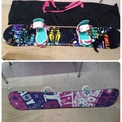 ● kissmark PINKLADY ROCKER 144cm スノーボード/ブーツ24.5cm/ビンディング/帽子/IGNIO/ケース/グローブ/ALPINA ゴーグル 8点セット 中古 ④