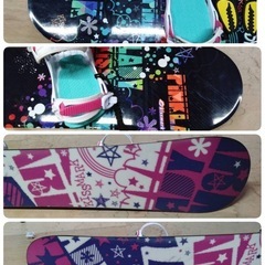 ● kissmark PINKLADY ROCKER 144cm スノーボード/ブーツ24.5cm/ビンディング/帽子/IGNIO/ケース/グローブ/ALPINA ゴーグル 8点セット 中古 ④