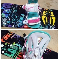 ● kissmark PINKLADY ROCKER 144cm スノーボード/ブーツ24.5cm/ビンディング/帽子/IGNIO/ケース/グローブ/ALPINA ゴーグル 8点セット 中古 ④