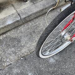 ママチャリ ブリヂストン 22インチ 3変速 自動ライト カゴ 付き 赤