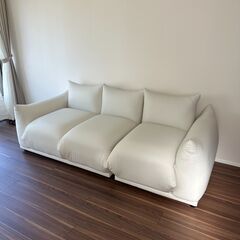 3人掛けソファー白ー新しい