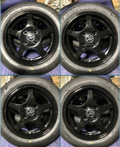 ㉑155/65R14新品タイヤ4本と中古美品ホイールとナット付き ⑥155/65R14
