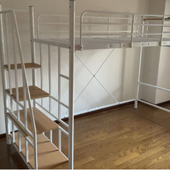 受付終了）ロフトベッド システムベッド パイプベッド（ホワイト