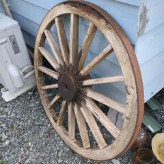 大八車　車輪　古民具　オブジェ　ガーデニング