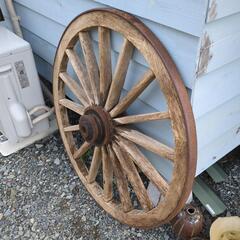 大八車　車輪　古民具　オブジェ　ガーデニング