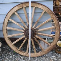 大八車　車輪　古民具　オブジェ　ガーデニング