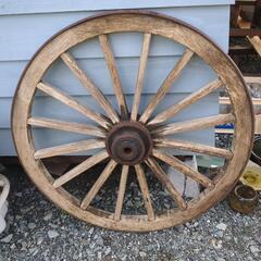 大八車　車輪　古民具　オブジェ　ガーデニング